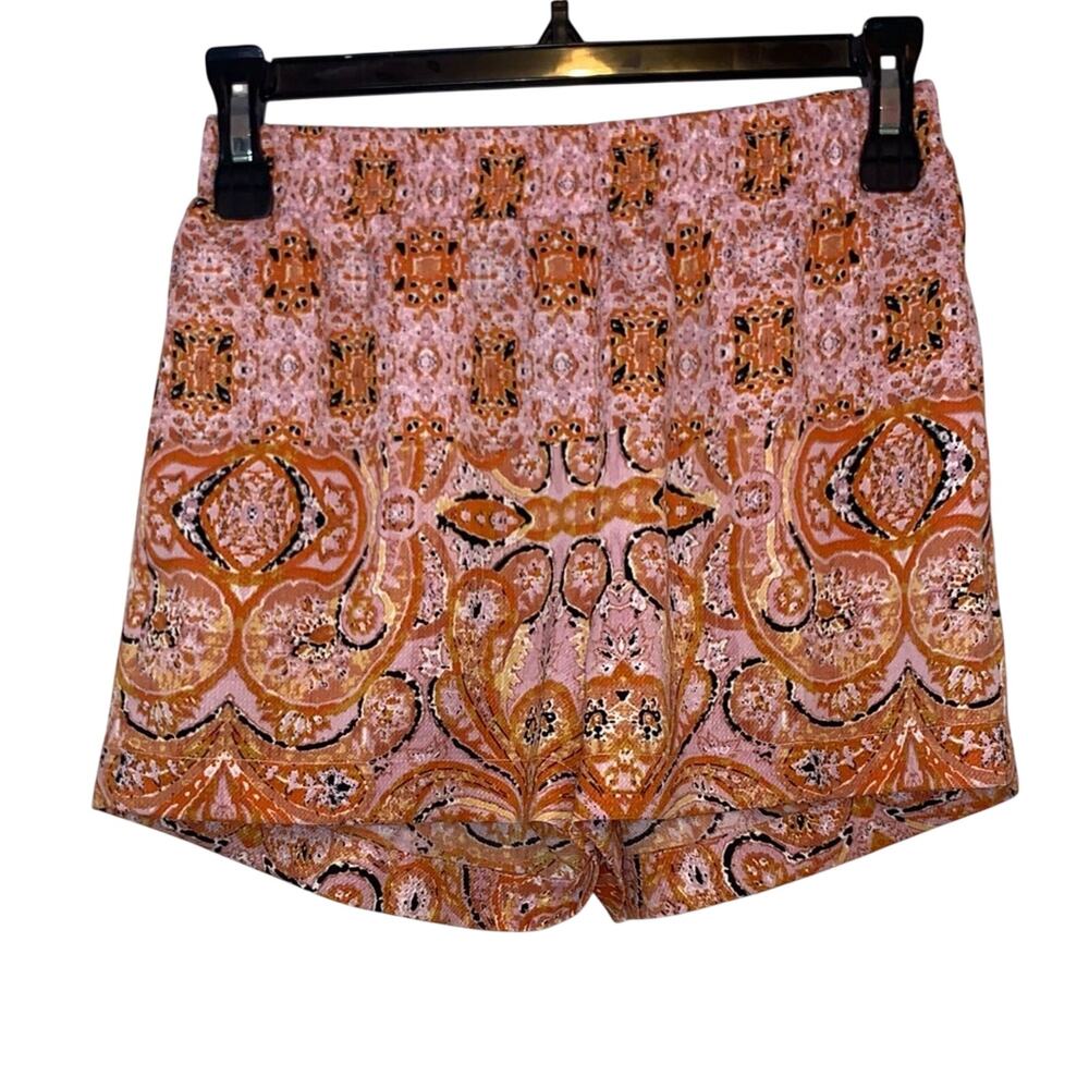 BCBGMaxazria Ambrosia Combo Paisley Print Shorts XS Boho Festival